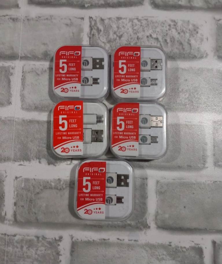 5 fifo micro USB chargers white 