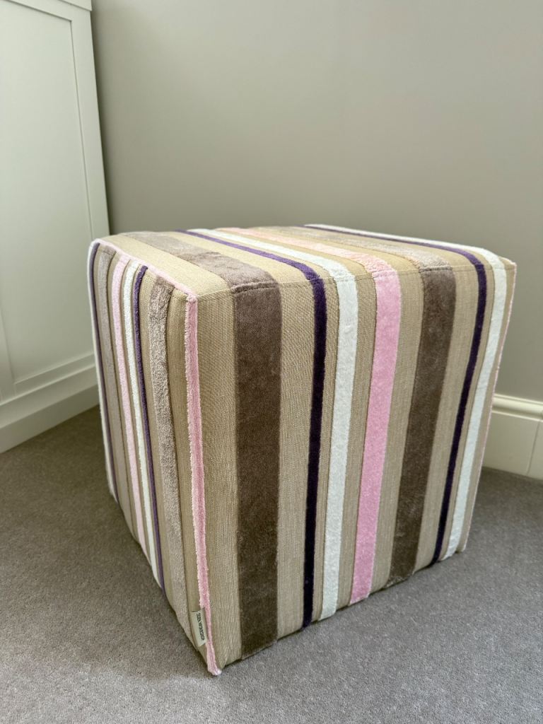 Sofa Workshop Designer Guild Stripe Upholstered Stool / Footstool
