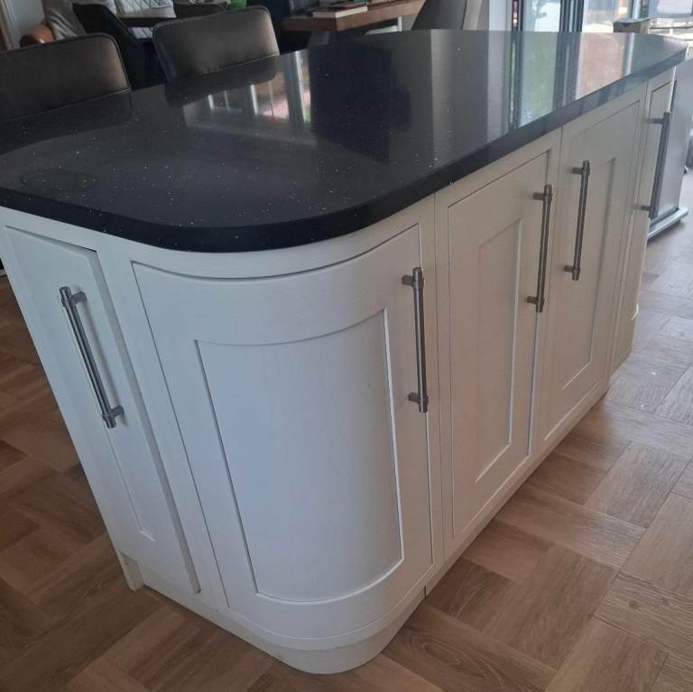 Kitchen Island, Astro black quartz worktop
