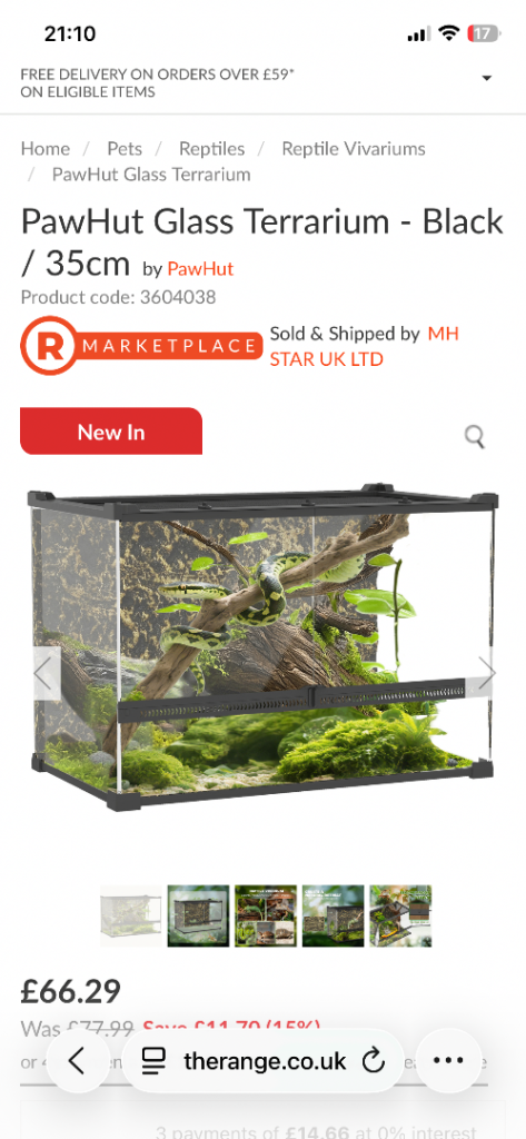 Brand new reptile tank 