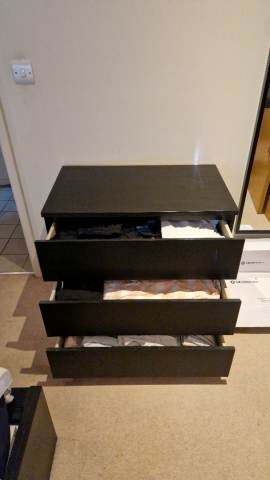 IKEA MALM 3 Drawer Chest  Black Brown  Assembled  Excellent Condition |  in Didcot, Oxfordshire | Gumtree