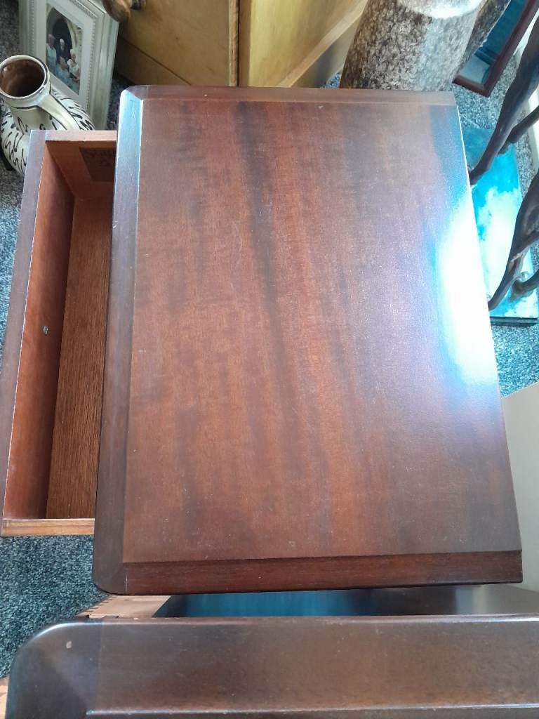 Stag drawers and bedside table