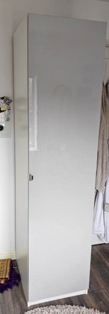 IKEA Pax White Single Door Wardrobe with Grey Beige Door 50x201 FREE DELIVERY 058