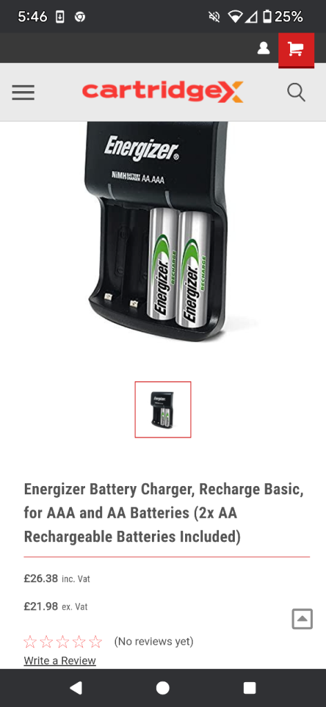 Energizer AA and AAA battery charger 