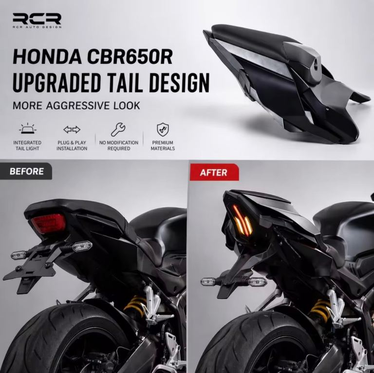 RCR R1 Style Upgraded Seat Cowl Tail Fairing Tail Light Kit | Honda CBR650R / F / CB | 2019 - 2023