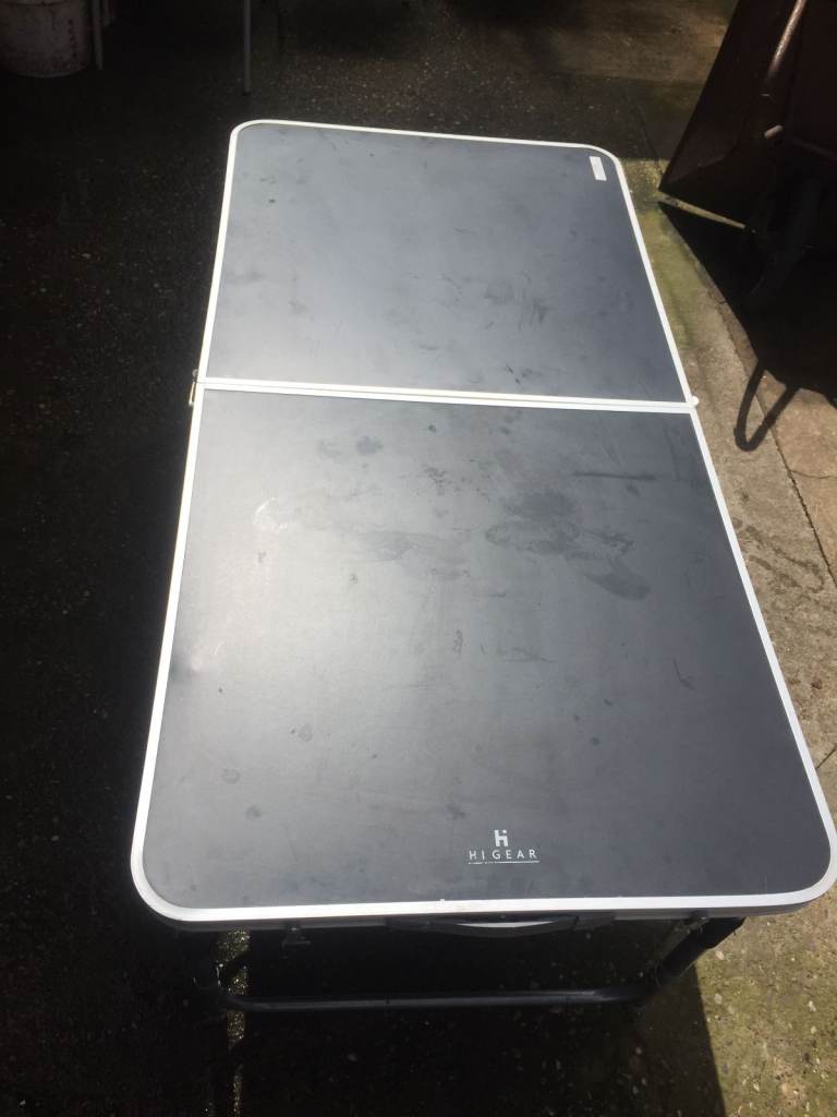 Hi Gear Basecamp Storage Table. Camping Table + Storage Shelves & Pockets