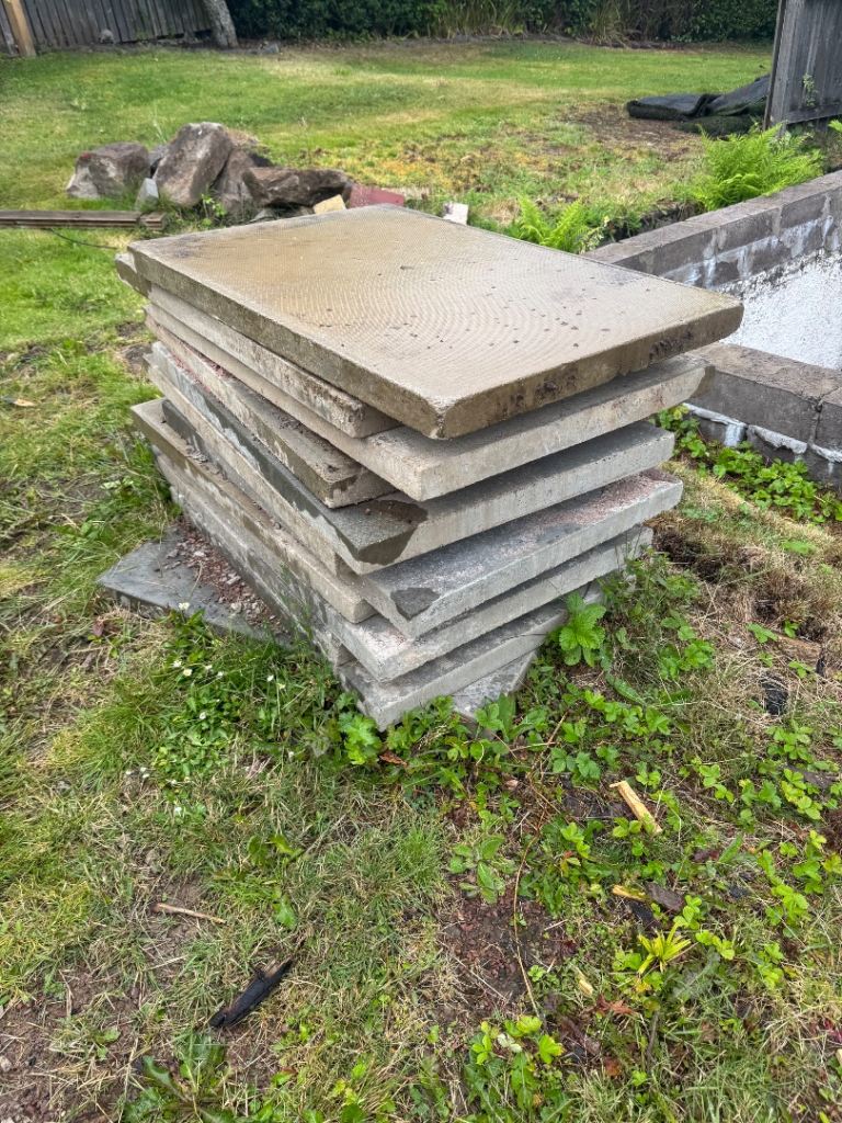 SOLD !! 12 off Used Concrete Paving Slabs ready for collection for Garden Paths or Patio