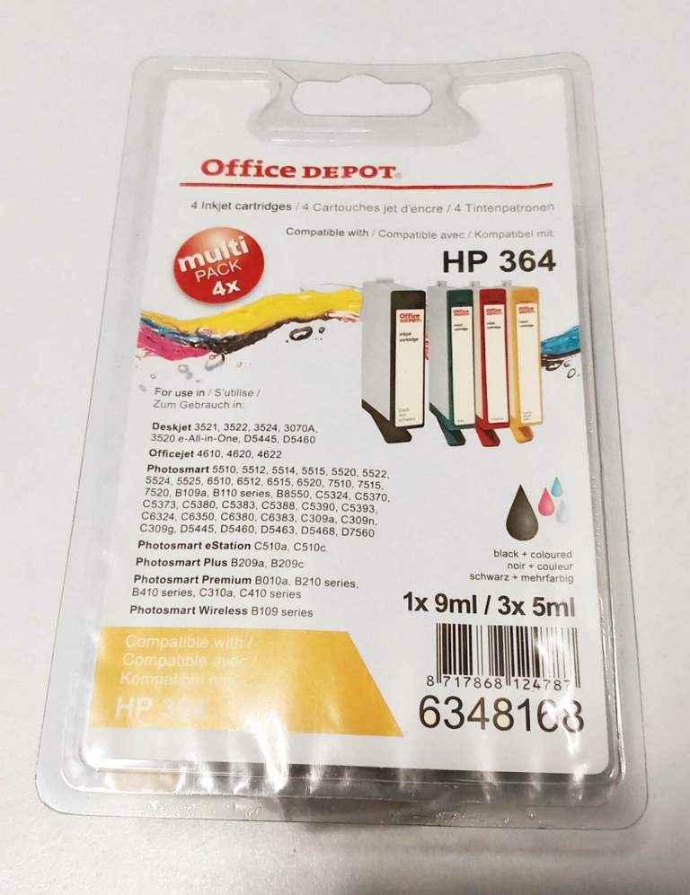 image for HP 364 - 'Brand New' - Ink Jet Compatible Cartridges (x4) - Photosmart, Officejet, Deskjet, Printer