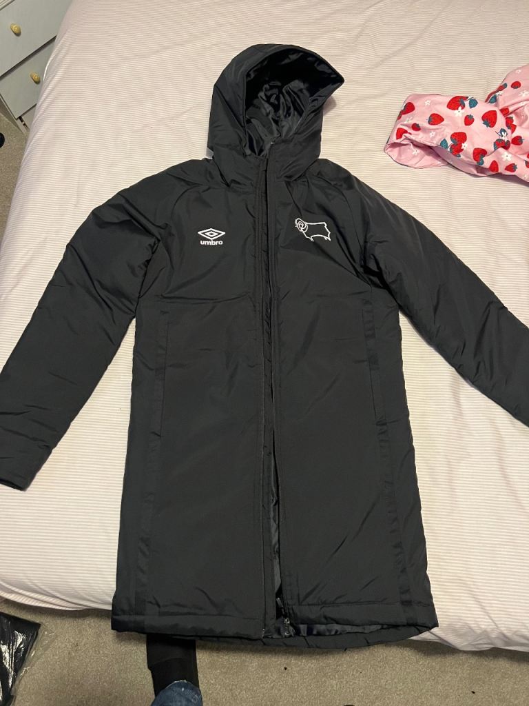 Umbro Derby County Padded Jacket – Black, New with Tags