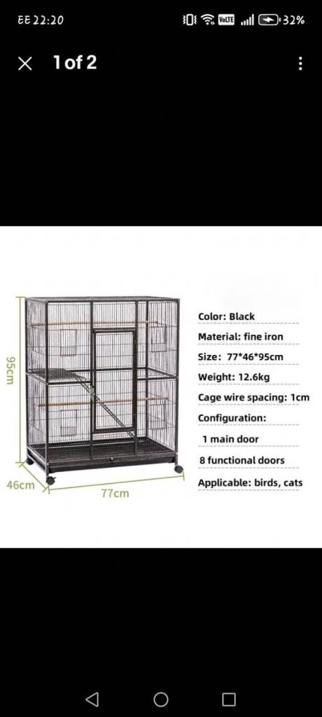 *unused* Large bird/parrot cage 
