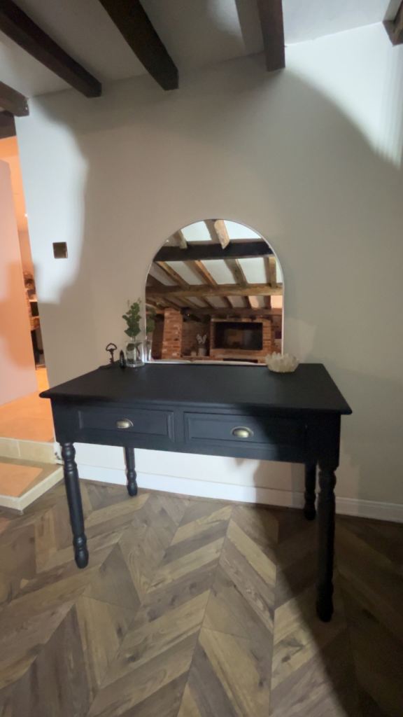 Black gothic spiritual witchy dressing table desk with mirror 