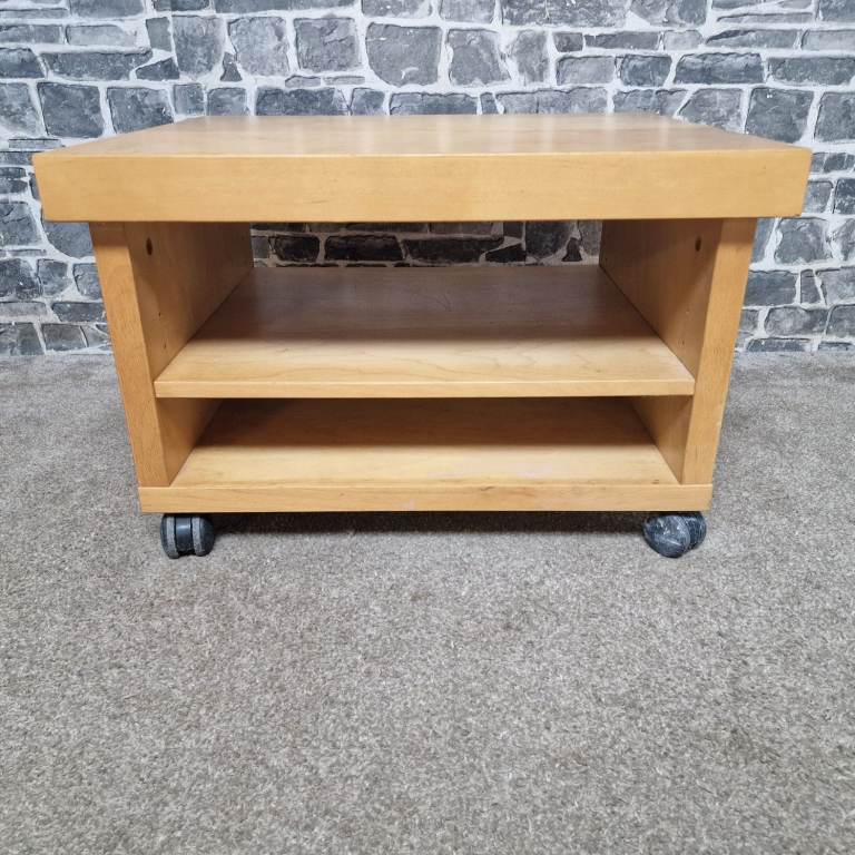 IKEA Oppli TV Bench on Wheels – Wooden TV Unit