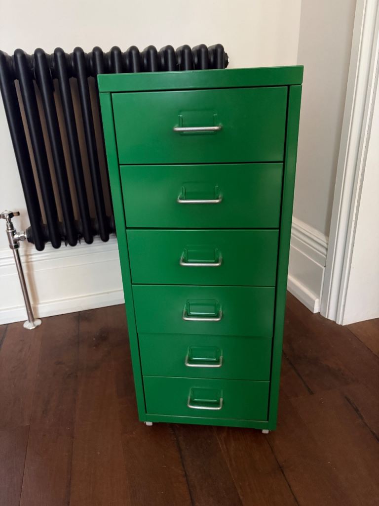 IKEA Helmer - Green Metal 5-Drawer unit