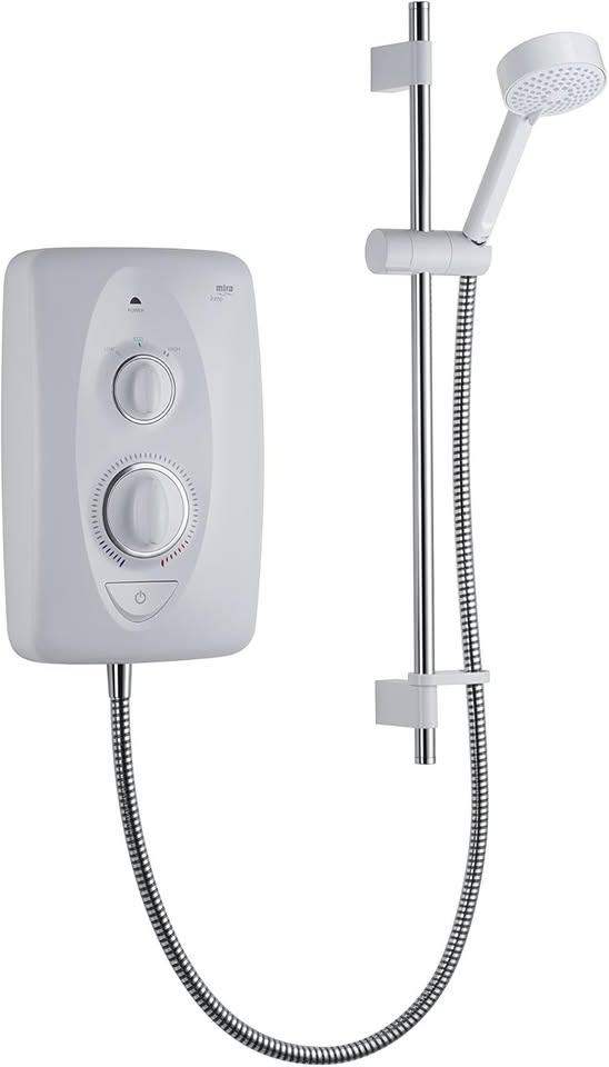 Totally Brand New Mira Sprint Gloss White Manual Electric Shower, 10.8kW Head Bath