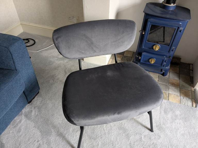 Habitat Cole Velvet Charcoal Grey Accent Chair