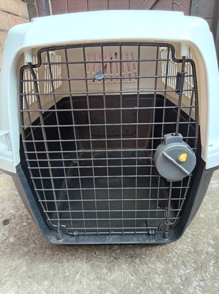 As new dog carrier. Bought two but both my dogs fit in one. Both pug size. 