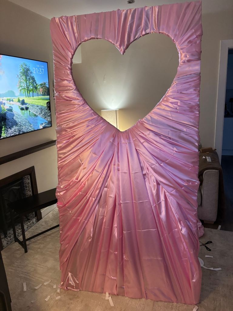 Large Pink Heart Mirror photo backdrop / MDF SHEET 