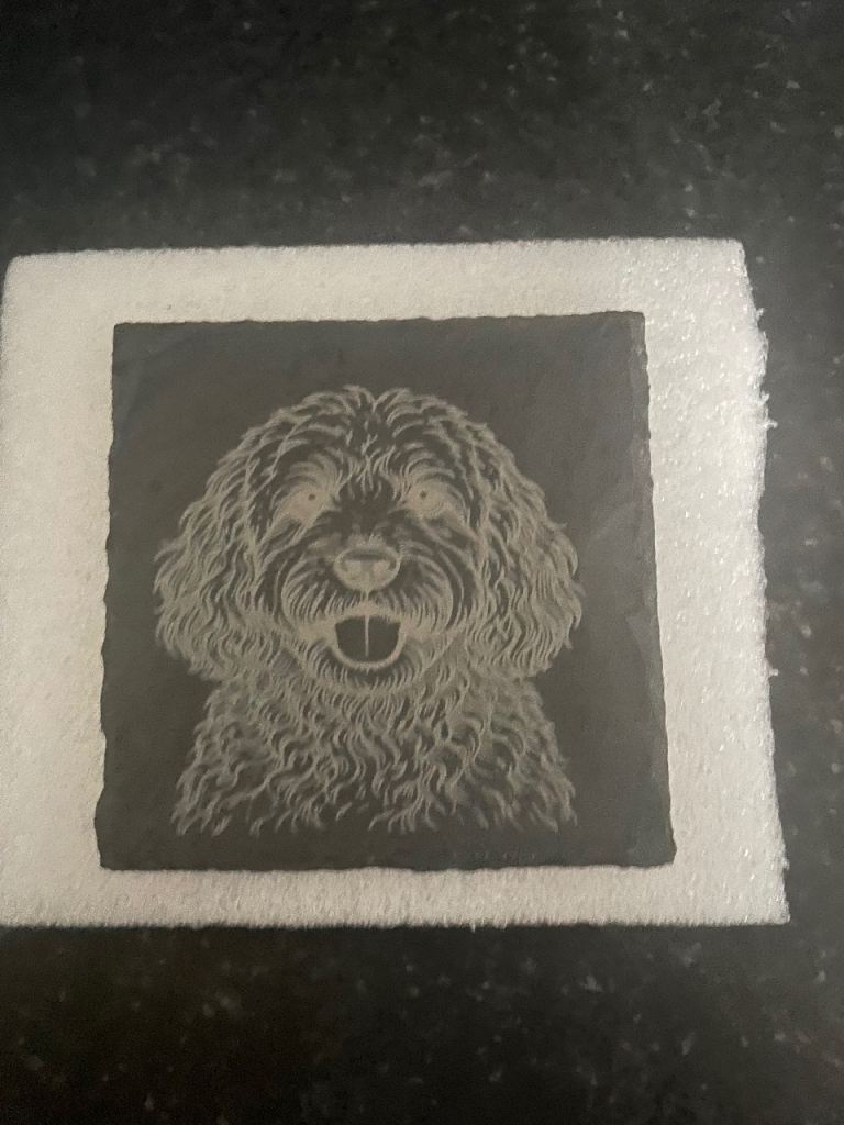 Slate coaster dog design lots available 