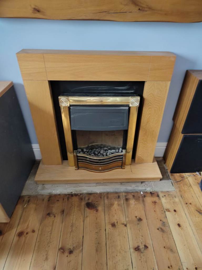 Free Electric Fireplace with Wooden Surround