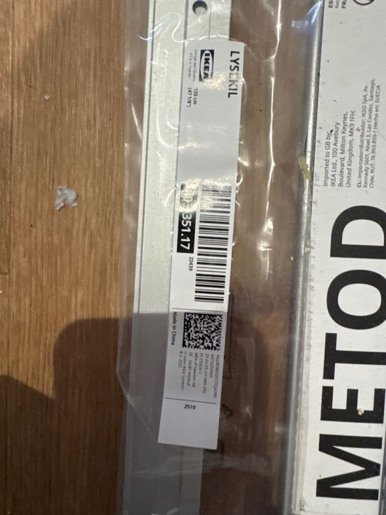 IKEA Lysekil rail system for splash back