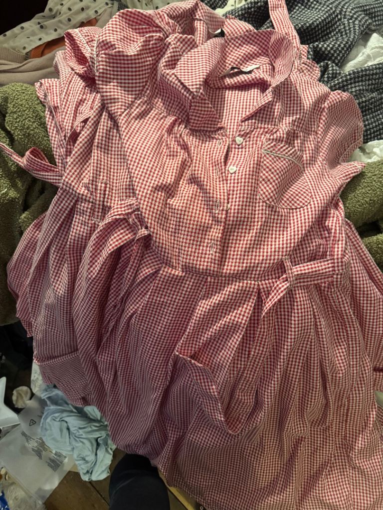 Red gingham school dresses x 5 aged 11-12