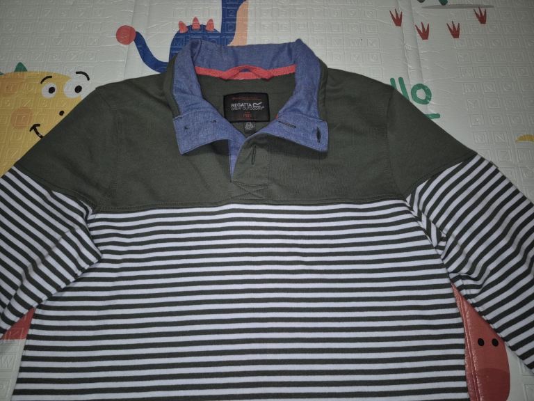 Regatta Long Sleeve Polo Shirt - Size M, Multicoloured Cotton