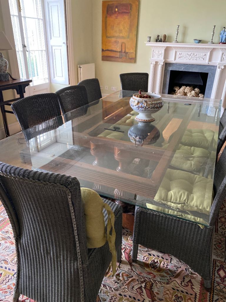 Glass dining table top