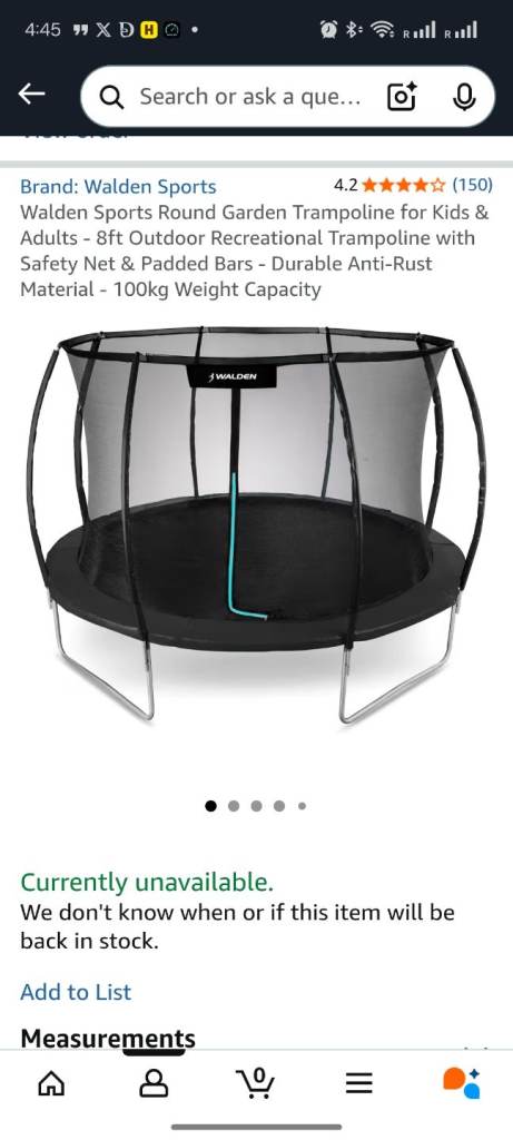 image for Outdoor trampoline _ half priced 