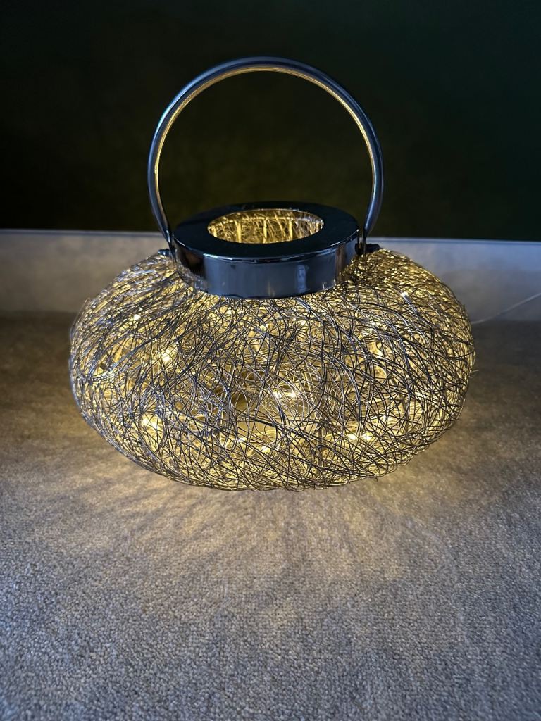 Chrome Table Lamp - ‘Birds Nest’ style with LED lights