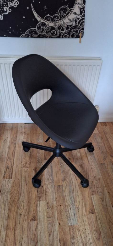ELDBERGET / MALSKÄR swivel chair, dark grey/black