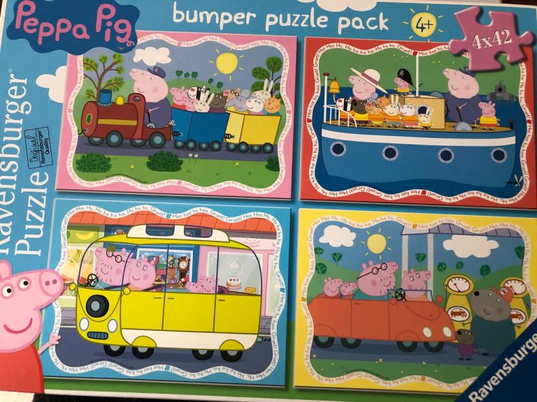 Peppa pig puzzles and book