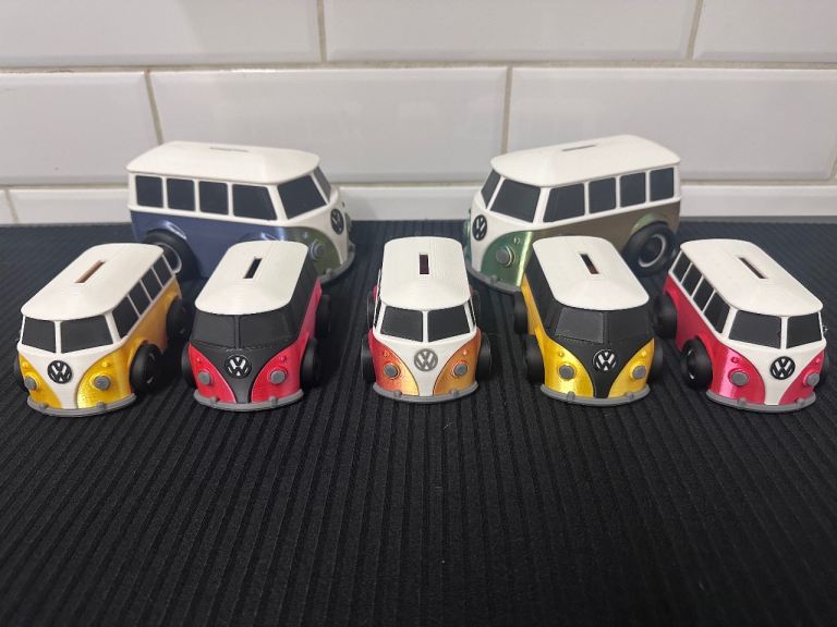 3D printed Volkswagen Camper Van Piggy Banks