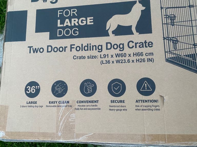 Large new boxed dog puppy crate 