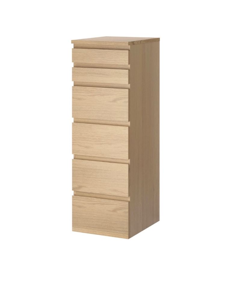 IKEA MALM Chest of 6 Drawers with Mirror