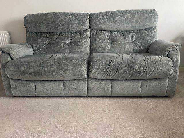 Furniture Village Chapter 3 Seater Static Sofa finished in Harwick Lagoon with gliders