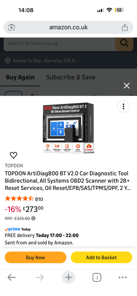 Topdon diagnostic BT artidag