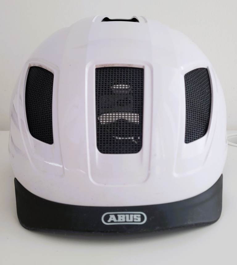 ABUS Hyban 2.0 Helmet Polar White Urban Cycling Helmet LED Rear Light
