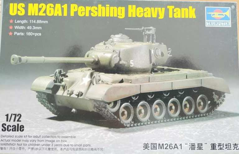 Trumpeter 07170 US M26A1 Pershing Heavy Tank 1/72 Scale Model Kit - BNIB