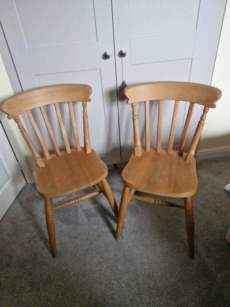 Pair of Wooden Dining Chairs – Good Condition
