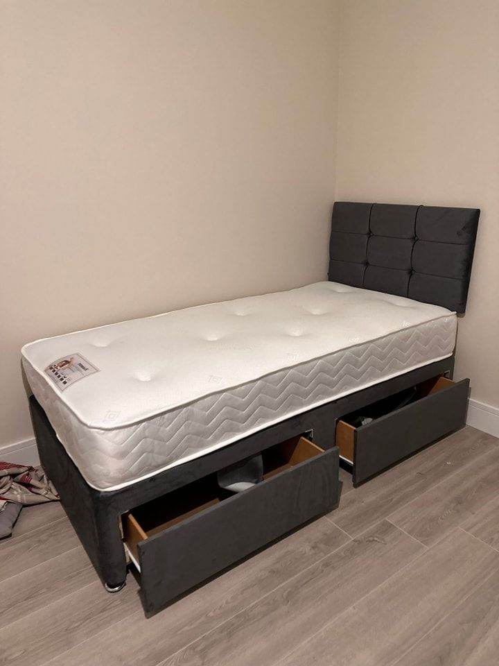 3ft Single Size Divan Bed With Mattress And Optional Storage Drawers | Huge Sale| Order Now 