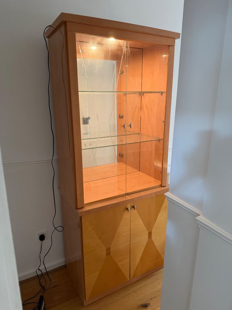 Italian wooden glass cabinet 
