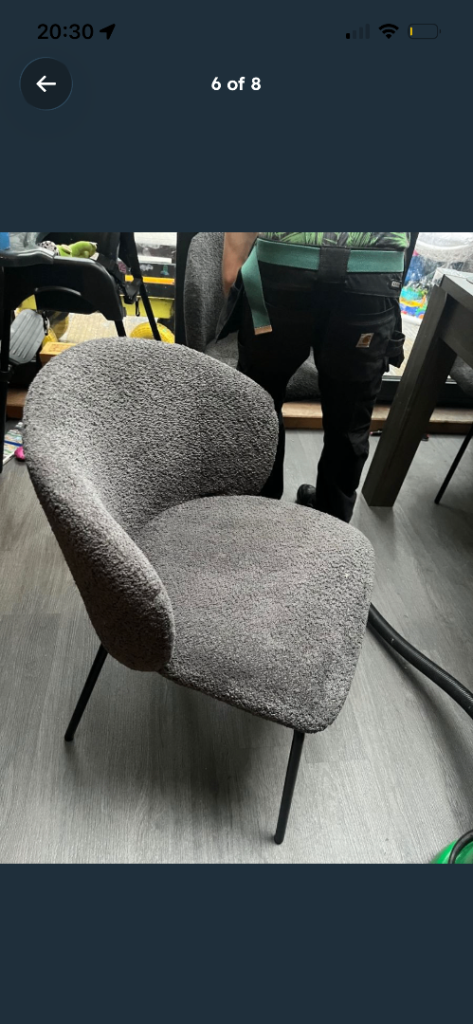 FREE 6 Grey Boucle Accent Chairs – Good Condition