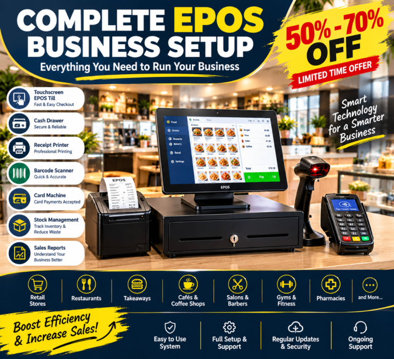 Complete EPOS Business Setup | Till + Cash Drawer + Printer + Scanner | 50–70% OFF