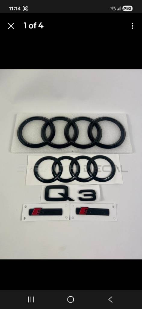 Audi q3 gloss black badges 