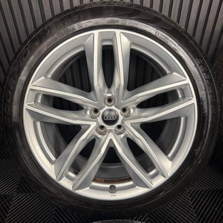 21'' GENUINE AUDI Q7 S LINE RS SILVER ALLOY WHEELS ALLOYS TYRES