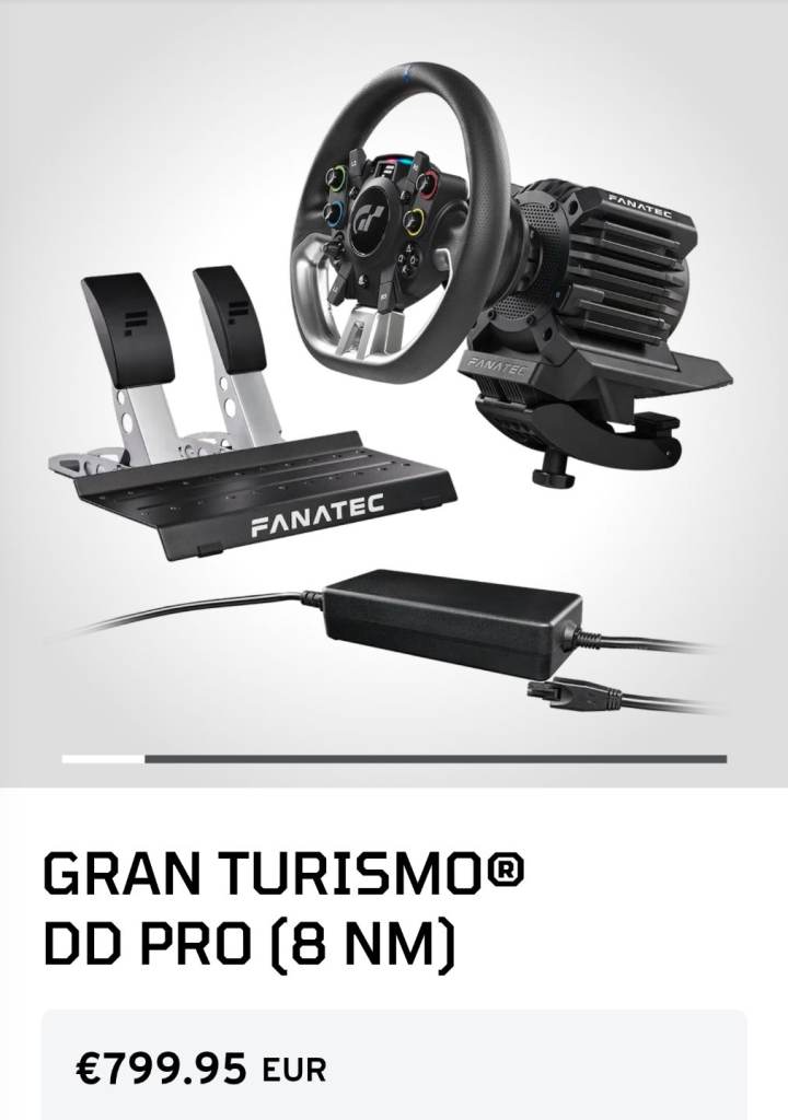 image for 2 x Fanatec Gran Turismo DD Pro 8Nm Brand New