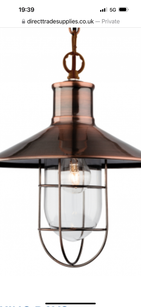 Antique Copper light. 