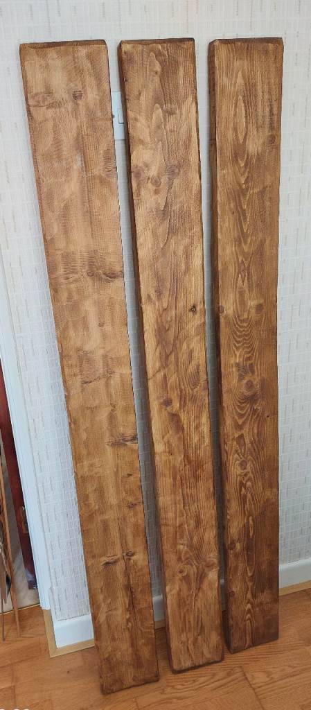 Rustic-style wooden shelves