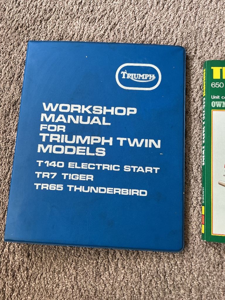 Workshop and Haynes manual for Triumph Motor cycles