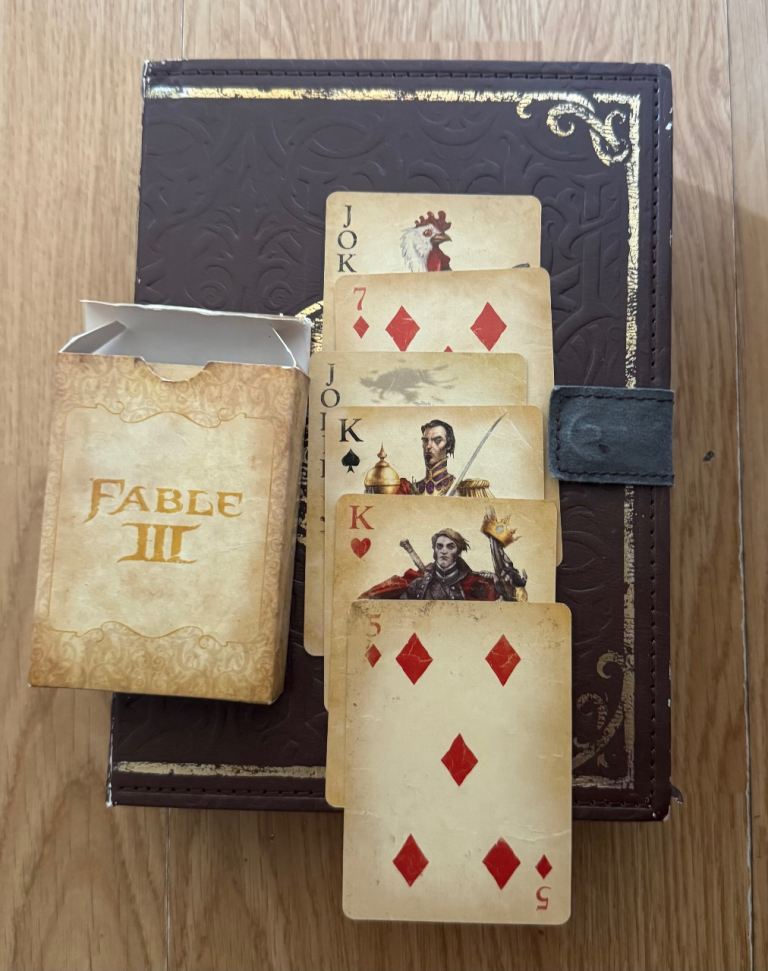 Fable III video game & playing cards 